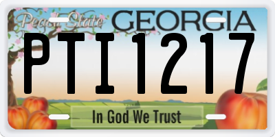 GA license plate PTI1217