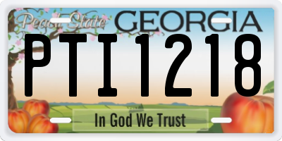 GA license plate PTI1218