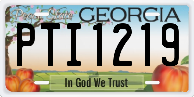 GA license plate PTI1219