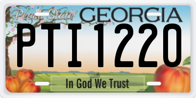 GA license plate PTI1220