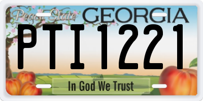 GA license plate PTI1221