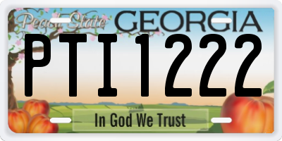 GA license plate PTI1222