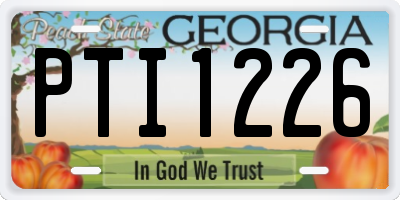 GA license plate PTI1226