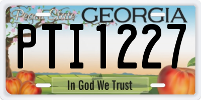 GA license plate PTI1227