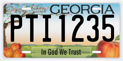 GA license plate PTI1235