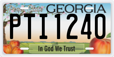 GA license plate PTI1240