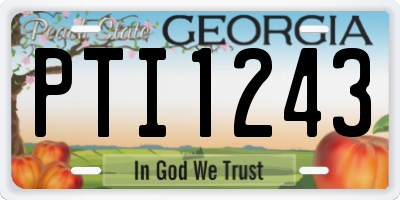 GA license plate PTI1243
