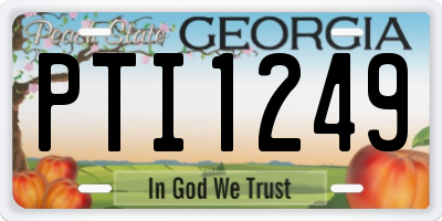 GA license plate PTI1249