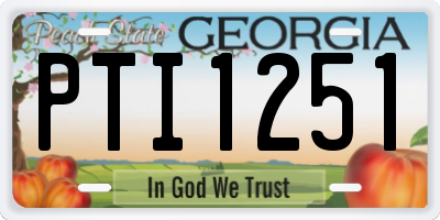 GA license plate PTI1251