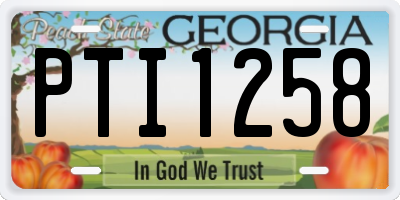 GA license plate PTI1258