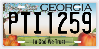 GA license plate PTI1259