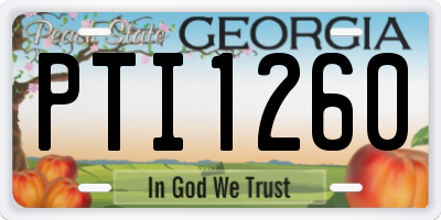 GA license plate PTI1260