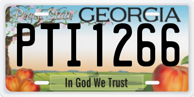 GA license plate PTI1266