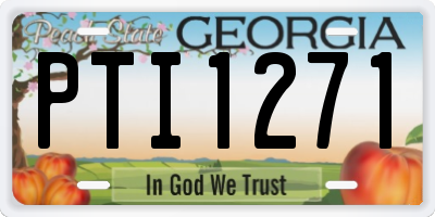 GA license plate PTI1271