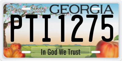 GA license plate PTI1275