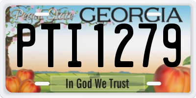 GA license plate PTI1279
