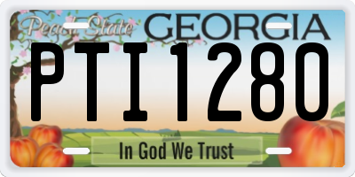 GA license plate PTI1280