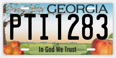 GA license plate PTI1283