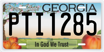 GA license plate PTI1285