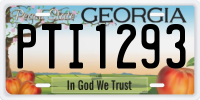 GA license plate PTI1293