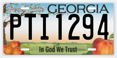 GA license plate PTI1294