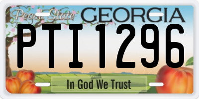 GA license plate PTI1296