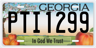 GA license plate PTI1299