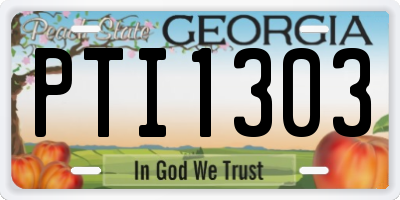 GA license plate PTI1303