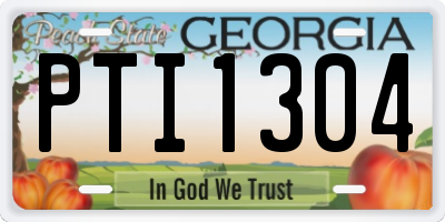 GA license plate PTI1304