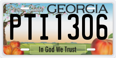GA license plate PTI1306