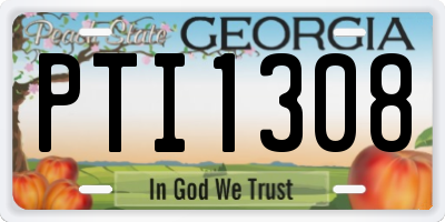 GA license plate PTI1308