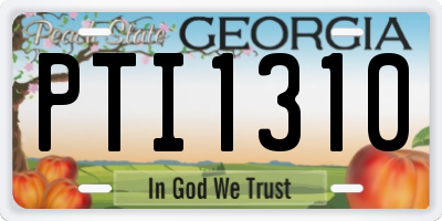 GA license plate PTI1310