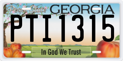GA license plate PTI1315