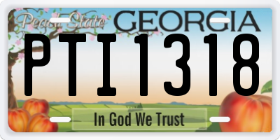 GA license plate PTI1318
