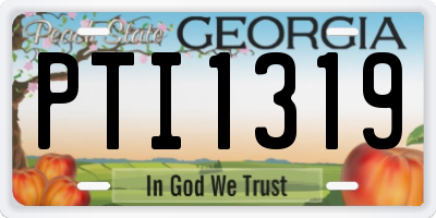 GA license plate PTI1319