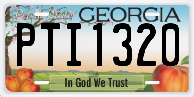 GA license plate PTI1320