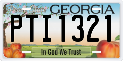 GA license plate PTI1321