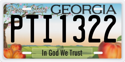 GA license plate PTI1322