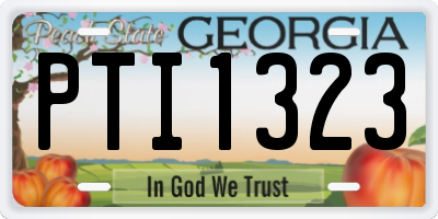 GA license plate PTI1323