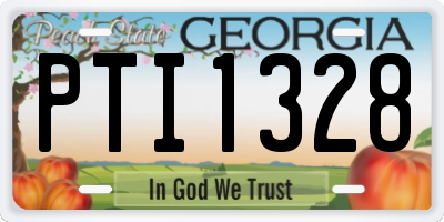 GA license plate PTI1328