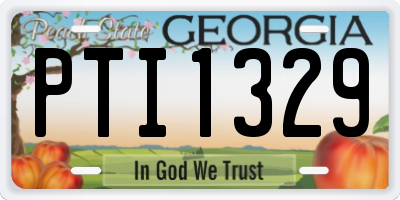 GA license plate PTI1329