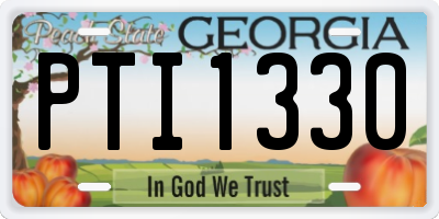 GA license plate PTI1330