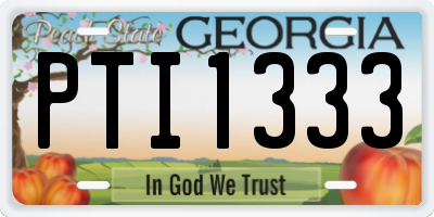 GA license plate PTI1333