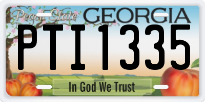 GA license plate PTI1335