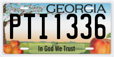 GA license plate PTI1336