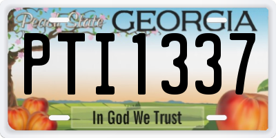 GA license plate PTI1337