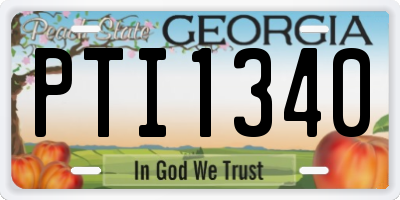 GA license plate PTI1340