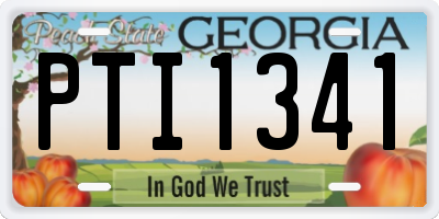 GA license plate PTI1341