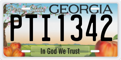 GA license plate PTI1342