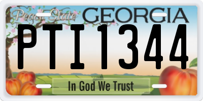 GA license plate PTI1344